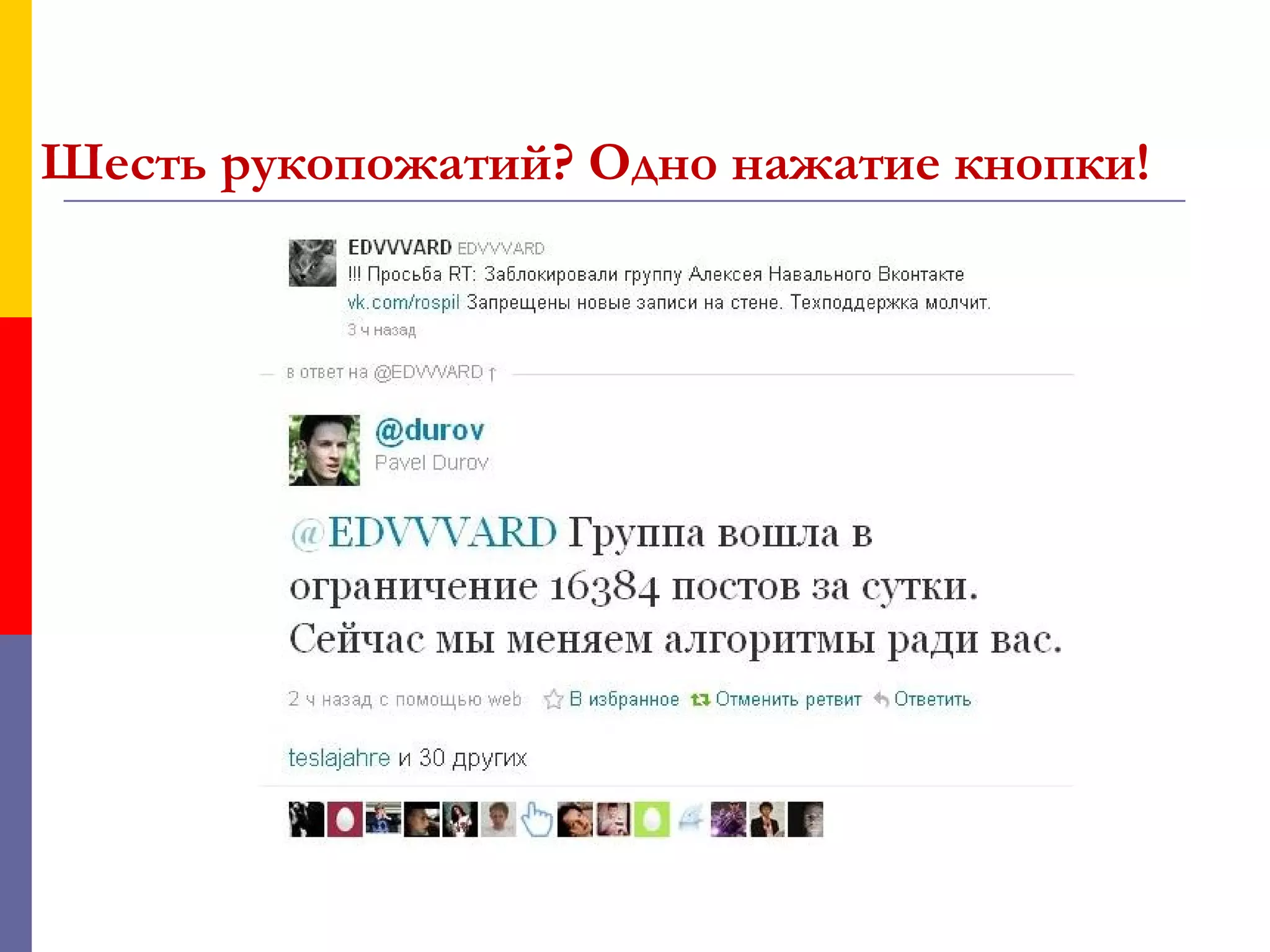 Шесть рукопожатий? Одно нажатие кнопки!
 