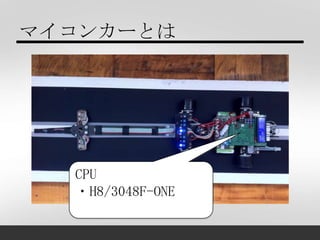 マイコンカーとは




  CPU
  ・H8/3048F-ONE
 