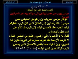 ‫ٕ - حُوَٝؽ‬
                ‫(حُوَٕ حُؼخُغ ػَ٘ هزَ حُٔ٤الى)‬
 ‫ٓٞٓ٠ ٣َٜد ٖٓ َٜٓ ٝ٣ِظـت اُ٠ ٓ٤٘خء ٝ٣ٜخَٛ حُٔي٣خٗ٤٤ٖ‬
                                               ‫حُؼَد:‬
        ‫«ٝهخٍ ٓٞٓ٠ ُلٞرخد رٖ ٍػٞث٤َ حُٔي٣خٗ٢ كٔ٠‬
 ‫ٓٞٓ٠: اٗ٘خ ٍحكِٕٞ اُ٠ حٌُٔخٕ حٌُ١ هخٍ حَُد أػط٤ٌْ‬
      ‫ا٣خٙ، حًٛذ ٓؼ٘خ ك٘لٖٔ اُ٤ي، ألٕ حَُد هي طٌَِّْ ػٖ‬
                                     ‫آَحث٤َ رخإلكٔخٕ.‬
‫كوخٍ ُٚ ال أًٛذ رَ اُ٠ أٍٟ٢ ٝػ٘٤َط٢ أٓ٠٢. كوخٍ:‬
  ‫ال طظًَ٘خ ألٕ رٔخ أٗي طؼَف ٓ٘خُُ٘خ ك٢ حُزَ٣ش طٌٕٞ ُ٘خ‬
     ‫ًؼ٤ٕٞ، ٝإ ًٛزض ٓؼ٘خ ر٘لْ حإلكٔخٕ حٌُ١ ٣لٖٔ‬ ‫ٍ‬
      ‫حَُد اُ٤٘خ ٗلٖٔ ٗلٖ اُ٤ي» (ػي ٓٔ: 9ٕ-ٕٖ).‬
                                                          ‫ٕ٘‬
 