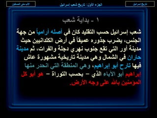‫ٔ - ريح٣ش ٗؼذ‬
‫ٗؼذ آَحث٤َ كٔذ حُظوِ٤ي ًخٕ ك٢ أِٛٚ أٍحٓ٤خ ٖٓ ؿٜش‬
  ‫حُـْ٘، ٣٠َد ؿٌٍٝٙ ػٔ٤وخ ك٢ أٍٝ حٌُِيحٗ٤٤ٖ ك٤غ‬
‫ٓي٣٘ش أٍٝ حُظ٢ طوغ ؿ٘ٞد َٜٗ١ ىؿِش ٝحُلَحص، ػْ ٓي٣٘ش‬
   ‫كخٍحٕ ك٢ حُ٘ٔخٍ ٝٛ٢ ٓي٣٘ش طخٍ٣و٤ش ٍٜٓ٘ٞس ػخٕ‬
    ‫ك٤ٜخ طخٍف أرٞ ارَحٛ٤ْ، ٝٛ٢ حُٔ٘طوش حُظ٢ حٗليٍ ٜٓ٘خ‬
  ‫ارَحٛ٤ْ أرٞ ح٥رخء حٌُ١ - رلٔذ حُظٍٞحس - ٛٞ أرٞ ًَ‬
                       ‫حُٔئٓ٘٤ٖ رخهلل ػِ٠ ٝؿٚ حألٍٝ.‬


                                                         ‫٘‬
 