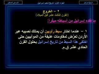 ‫ٕ - حُوَٝؽ‬
             ‫(حُوَٕ حُؼخُغ ػَ٘ هزَ حُٔ٤الى)‬
                          ‫ِّ‬
                       ‫ٓخ كويٙ آَحث٤َ ٖٓ أٓزخ١ٚ ٓزٌَح:‬

‫ٔ - ػ٘يٓخ حهظخٍ ٓز٢ ٍأٝر٤ٖ إٔ ٣ٔظِي ٜٗ٤زٚ ػزَ‬
  ‫حألٍُىٕ طؼَٝ ُٔوخٝٓخص ػ٘٤لش ٖٓ حُٔٞآر٤٤ٖ كظ٠‬
                                      ‫َّ‬
   ‫حهظل٠ ٌٛح حُٔز٢ ٖٓ طخٍ٣ن آَحث٤َ رلٍِٞ حُوَٕ‬
                              ‫حُلخى١ ػَ٘ م.ّ.‬



                                                    ‫ٗ7‬
 