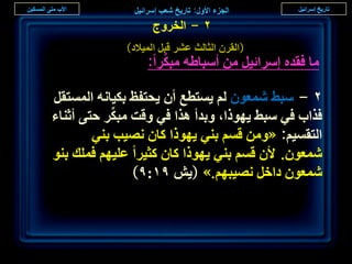 ‫ٕ - حُوَٝؽ‬
             ‫(حُوَٕ حُؼخُغ ػَ٘ هزَ حُٔ٤الى)‬
                     ‫ِّ‬
                  ‫ٓخ كويٙ آَحث٤َ ٖٓ أٓزخ١ٚ ٓزٌَح:‬

‫ٕ - ٓز٢ ٗٔؼٕٞ ُْ ٣ٔظطغ إٔ ٣لظلع رٌ٤خٗٚ حُٔٔظوَ‬
            ‫ِّ‬
‫كٌحد ك٢ ٓز٢ ٣ًٜٞح، ٝريأ ٌٛح ك٢ ٝهض ٓزٌَ كظ٠ أػ٘خء‬
        ‫حُظؤ٤ْ: «ٖٝٓ هْٔ ر٘٢ ٣ًٜٞح ًخٕ ٜٗ٤ذ ر٘٢‬
‫ٗٔؼٕٞ. ألٕ هْٔ ر٘٢ ٣ًٜٞح ًخٕ ًؼ٤َح ػِ٤ْٜ كِٔي ر٘ٞ‬
               ‫ٗٔؼٕٞ ىحهَ ٜٗ٤زْٜ.» (٣ٖ 9ٔ:9)‬



                                                     ‫٘7‬
 