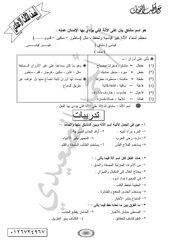 معرف او الفلاح علم بال اسم بمحاكاه المثال