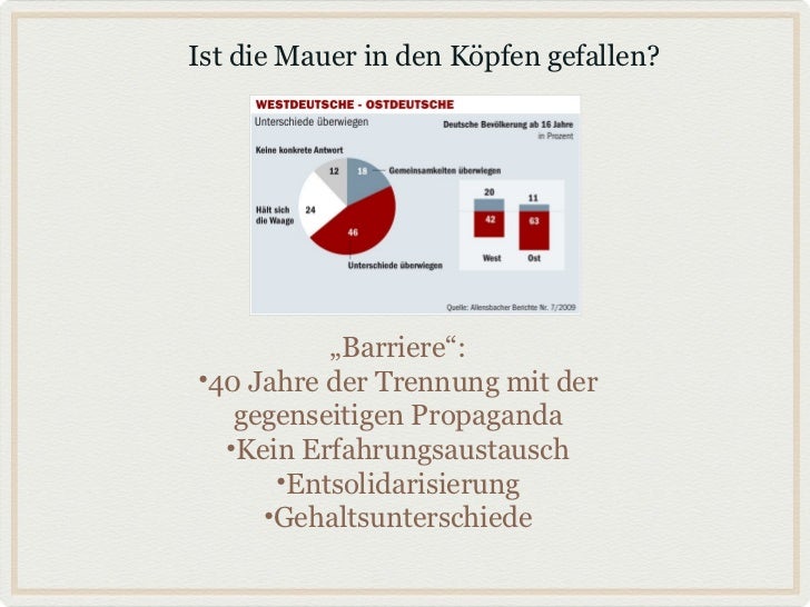 Ist die Berliner Mauer in den Koepfen der Menschen gefallen?