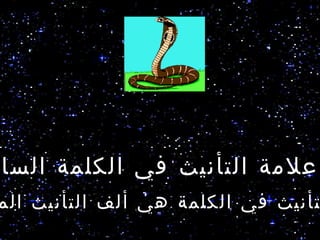 ‫علمة التأنيث في الكلمة السا‬
‫تأنيث في الكلمة هي ألف التأنيث الم‬
 