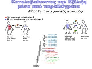 AIDS/HIV: Ένας εξελικτικός «κολοσσός»
Ιός ευαίσθητος στο φάρμακο Α
Μεταλ. μορφές ανθεκτικές στο φάρμακο Α
 