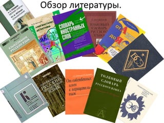 Обзор литературы.
 
