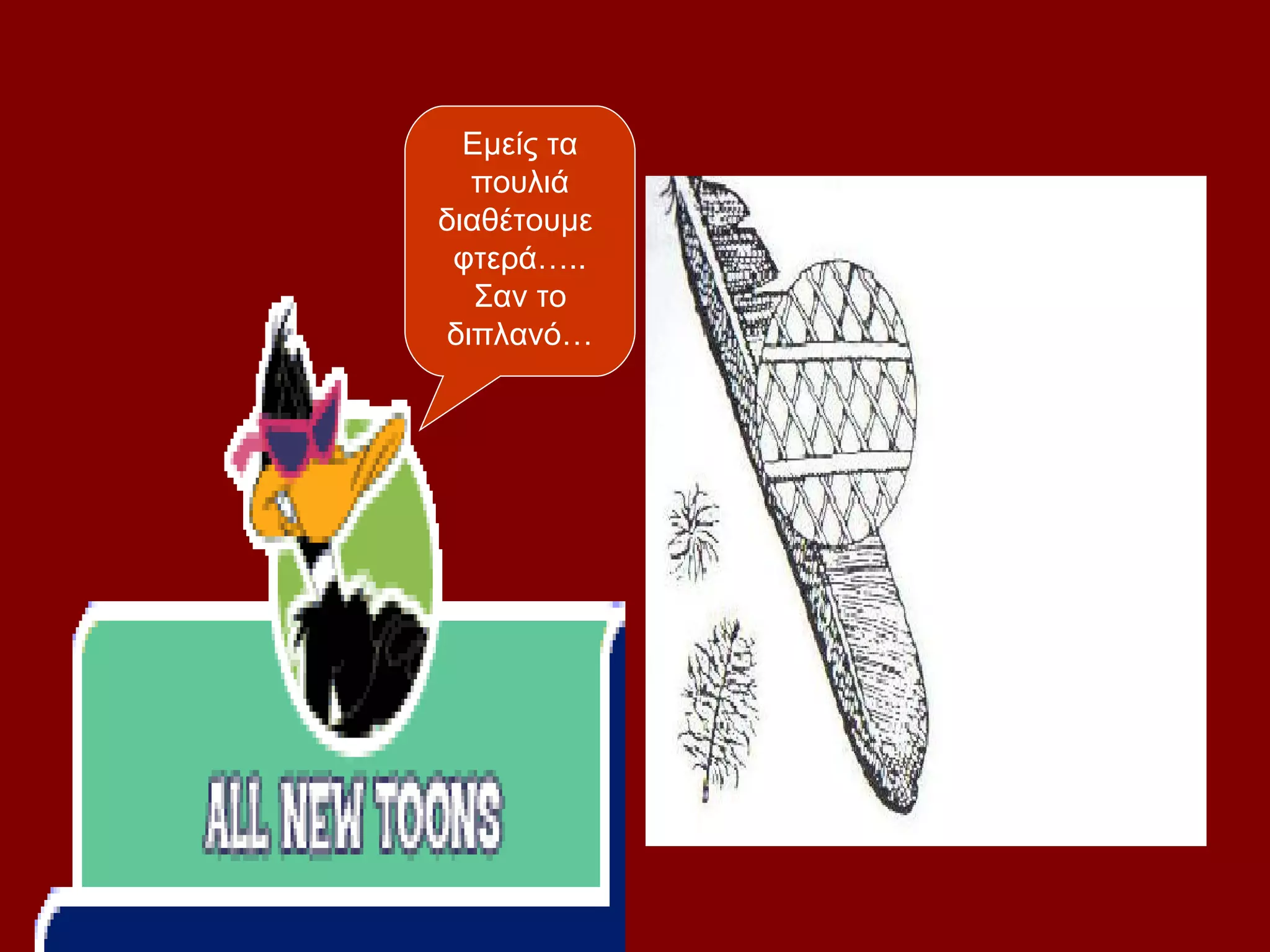 Eμείς τα
  πουλιά
διαθέτουμε
 φτερά…..
   Σαν το
διπλανό…
 