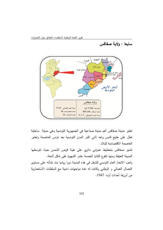 ‫ﻘﺻﺎء اﻟﺣﻘﺎﺋق ﺣوﻝ اﻟﺗﺟﺎوزت‬
 ‫ا‬         ‫ﺣ‬            ‫ﺗﻘرﻳر ﺟﻧﺔ اﻟوطﻧﻳﺔ ﻻﺳﺗﻘ‬
                                       ‫اﻟﻠﺟ‬

                                                    ‫ﺳﺎﺑﻌﺎ : وﻻﻳﺔ ﺻﻔﺎﻗس‬
                                                    ‫س‬       ‫وﻻ‬




‫ﺳﻳﺔ وﻫﻲ ﻧﺔ ﺳﺎﺣﻠﻳﺔ‬
        ‫ﻣدﻳﻧ‬    ‫ﻋﻳﺔ ﻓﻲ ﻣﻬورﻳﺔ اﻟﺗوﻧﺳ‬
                            ‫اﻟﺟﻣ‬   ‫ﺗﻌﺗﺑر ﻣدﻳﻧﺔ ﺻﻔﺎﻗس م ﻣدﻳﻧﺔ ﺻﻧﺎﻋ‬
                                              ‫أﻫم‬
‫ﺗطﻝ ﻋﻠﻰ ﺧﻠﻳﺞ ﻗﺎﺑس وﺗﻌد ﺛﺎﻧﻲ ﻛﺑر اﻟﻣدن ﻟﺗوﻧﺳﻳﺔ ﺑﻌد ﺗوﻧس ﺻﻣﺔ وﺗﻌﺗﺑر‬
         ‫اﻟﻌﺎﺻ‬            ‫اﻟ‬        ‫اﻛ‬        ‫و‬         ‫ﺧ‬
                                                    ‫اﻟﻌﺎﺻﻣﺔ ﻗﺗﺻﺎدﻳﺔ ﻼد.‬
                                                      ‫ﻟﻠﺑﻼ‬    ‫اﻻﻗ‬
‫ﻗس ﺑﺗﺧطﻳط ﻋﻣ اﻧﻲ داﺋ ي ﻋﻠﻰ ﻫﻳﺋﺔ ﻗرص اﻟﺷﻣس ث ﺗﺗوﺳطﻬﺎ‬
        ‫ﺣﻳث‬   ‫ا‬        ‫ﻫ‬      ‫ﺋر‬     ‫ر‬            ‫ﺗﺗﻣﻳز ﺻﻔﺎﻗ‬
             ‫ﻘﺔ وﻣﻧﻬﺎ ع اﻟﺛﻧﺎﻳﺎ ﻣﺳﺔ ﻋﺷر ﺷﻬﻳ ة ﻋﻠﻰ ﺷﻛﻝ أﺷﻌﺔ.‬
                     ‫ﺷ‬     ‫اﻟﺷ ر‬       ‫اﻟﺧﻣ‬      ‫ﺗﺗﻔر‬
                                                 ‫ر‬        ‫اﻟﻣدﻳﻧﺔ اﻟﻌﺗﻳﻘ‬
‫ﻧﺔ دور رﻳﺎدﻳﺎ ﻣﻧذ ﻧﺷﺄﺗﻪ ﻋﻠﻰ ﻣﺳﺗوى‬
        ‫ﻋ‬                  ‫ﺳﻲ ﻟﻠﺷﻐﻝ ﻓﻲ ﻫذﻩ اﻟﻣدﻳﻧﺔ ا‬
                                         ‫ﻲ‬         ‫وﻟﻌب اﻻﺗﺣﺎد اﻟﻌﺎم اﻟﺗوﻧﺳ‬
‫ﻧﻲ وﻛﺎﻧت ﻟﻪ ﻋدة ﻣو ﻬﺎت داﻣﻳﺔ ﻊ اﻟﺳﻠطﺎت اﻻﺳﺗﻌﻣﺎرﻳﺔ‬
         ‫ا‬         ‫ﻣﻊ‬        ‫اﺟﻬ‬      ‫ﻪ‬         ‫اﻟﻧﺿﺎﻝ ﻣﺎﻟﻲ و اﻟوطﻧ‬
                                                           ‫اﻟﻌﻣ‬
                                                  ‫ﻣن ﻫﺎ ﺣداث أوت 7491.‬
                                                      ‫7‬        ‫أﺑرز أﺣ‬



                                           ‫ 351‬
‫ ‬
 