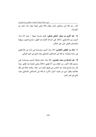 تقرير اللجنة الوطنية لاستقصاء الحقائق حول التجاوزات و الانتهاكات -افريل 2012 