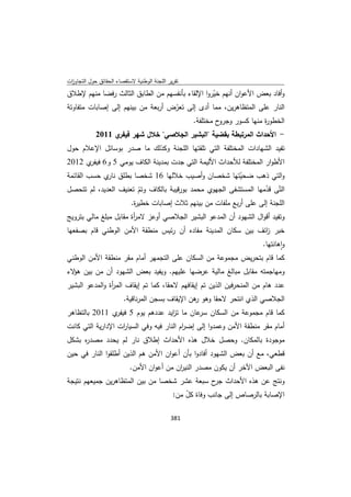 تقرير اللجنة الوطنية لاستقصاء الحقائق حول التجاوزات و الانتهاكات -افريل 2012 