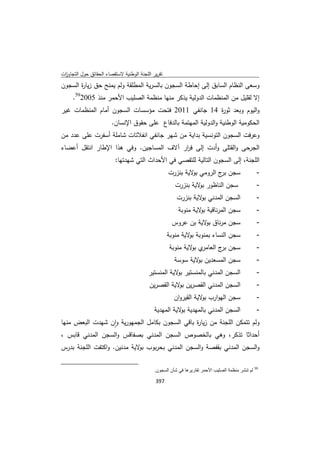 تقرير اللجنة الوطنية لاستقصاء الحقائق حول التجاوزات و الانتهاكات -افريل 2012 