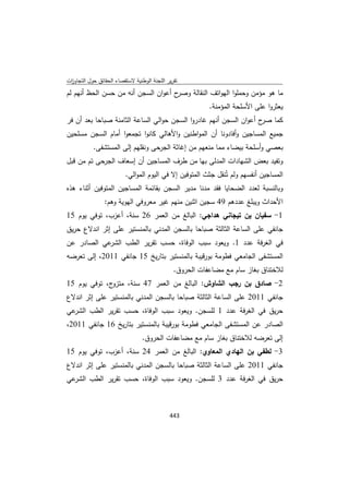 تقرير اللجنة الوطنية لاستقصاء الحقائق حول التجاوزات و الانتهاكات -افريل 2012 