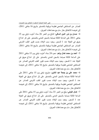 تقرير اللجنة الوطنية لاستقصاء الحقائق حول التجاوزات و الانتهاكات -افريل 2012 