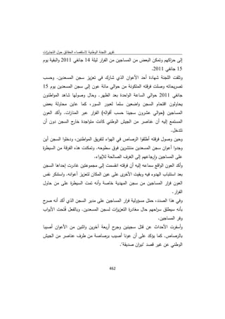 تقرير اللجنة الوطنية لاستقصاء الحقائق حول التجاوزات و الانتهاكات -افريل 2012 