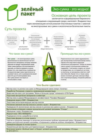 отчёт о реализации проекта зелёный пакет
