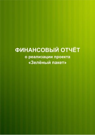 отчёт о реализации проекта зелёный пакет