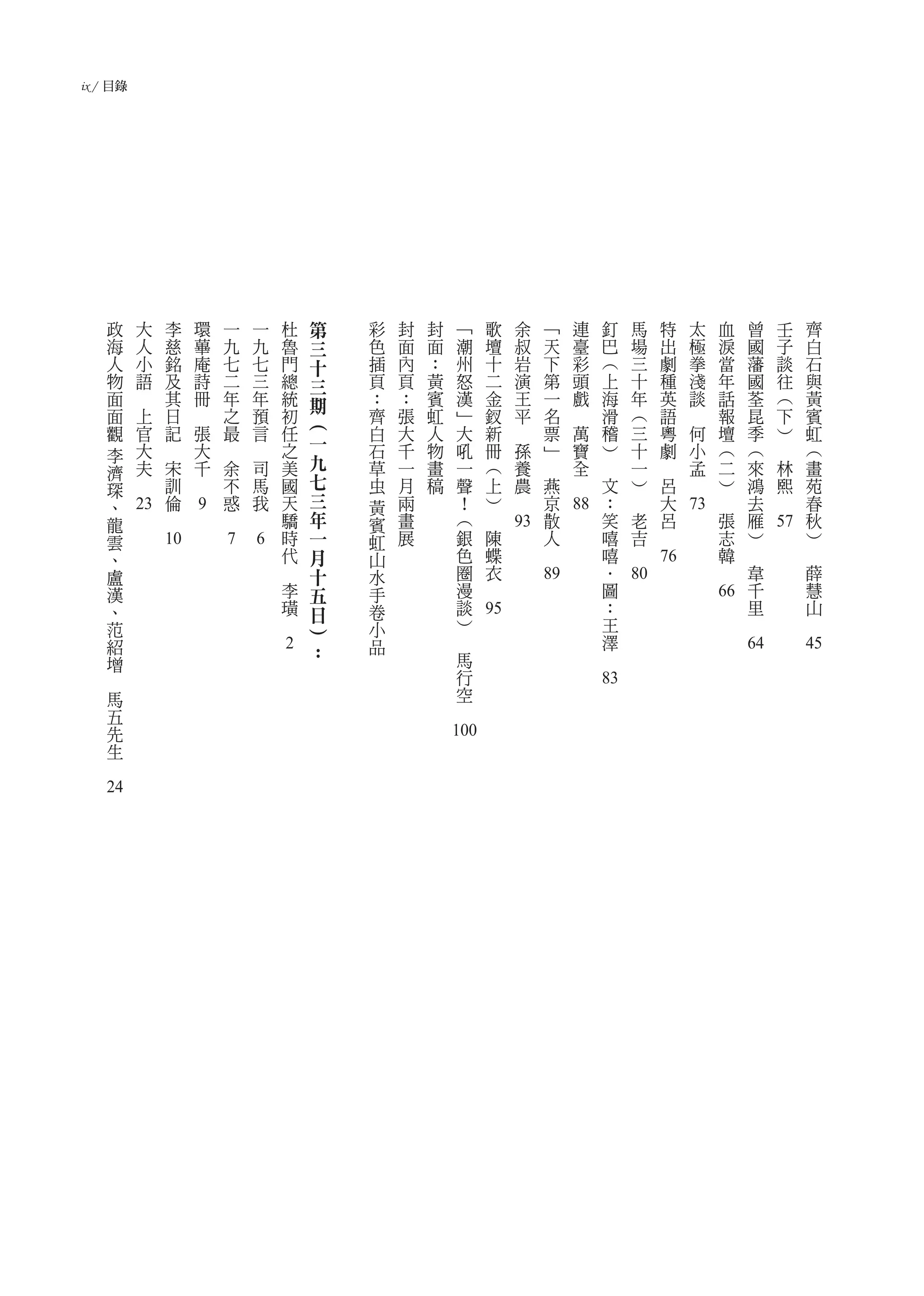 ix / 目錄




       政               大           李               環           一               一           杜   第   彩       封   封           ﹁               歌               余               ﹁               連               釘               馬               特               太               血               曾               壬           齊
       海               人           慈               蓽           九               九           魯   三   色       面   面           潮               壇               叔               天               臺               巴               場               出               極               淚               國               子           白
       人               小           銘               庵           七               七           門   十   插       內   ：           州               十               岩               下               彩               ︵               三               劇               拳               當               藩               談           石
       物               語           及               詩           二               三           總   三   頁       頁   黃           怒               二               演               第               頭               上               十               種               淺               年               國               往           與
       面       　                   其               冊           年               年           統   期   ：       ：   賓           漢               金               王               一               戲               海               年               英               談               話               荃               ︵           黃
       面               上           日       　                   之               預           初   ︵   齊       張   虹           ﹂               釵               平               名       　                       滑               ︵               語       　                       報               昆               下           賓
       觀                   官       記               張           最               言           任       白       大   人           大               新       　                       票               萬               稽               三               粵               何               壇               季               ︶           虹
                           大   　                       大   　           　                   之   一   石       千   物           吼               冊               孫               ﹂                   寶           ︶               十               劇                   小           ︵               ︵       　                   ︵
           李                                                                                   九
           濟               夫       宋                   千       余               司           美       草       一   畫           一               ︵                   養   　                           全   　                       一       　                           孟           二               來               林           畫
           琛       　                   訓       　                   不               馬       國   七   虫       月   稿           聲               上                   農           燕           　                   文               ︶               呂           　                   ︶               鴻                   熙       苑
           、                           倫                           惑               我       天   三       黃   兩               ！               ︶           　                       京                               ：   　                           大                   　                       去           　               春
           龍       23 　                            9 　                     　               驕   年       賓   畫               ︵       　                                           散       88                      笑           老                   呂       73                  張               雁                           秋
           雲                                                                               時   一       虹   展               銀               陳           93                      人                               嘻               吉       　                                       志           ︶           57              ︶
           、                       10                          7               6           代   月       山                   色                   蝶                       　                                       嘻       　                                                       韓   　                               　
           盧                                                                           　       十       水                   圈                   衣                                                               ．                       76                              　                   韋                           薛
           漢                                                                               李   五       手                   漫           　                               89                                      圖       80                                                                      千                       慧
           、                                                                               璜           卷                   談                                                                                   ：                                                       66                      里                       山
                                                                                               日                                       95
           范                                                                           　       ︶       小                   ︶                                                                                   王                                                                       　                           　
           紹                                                                                           品           　                                                                                           澤
                                                                                           2   ：                           馬                                                                           　                                                                               64                          45
           增
   　                                                                                                                           行
           馬                                                                                                                   空                                                                       83
           五                                                                                                           　
           先
           生                                                                                                       100
   　
   24
 