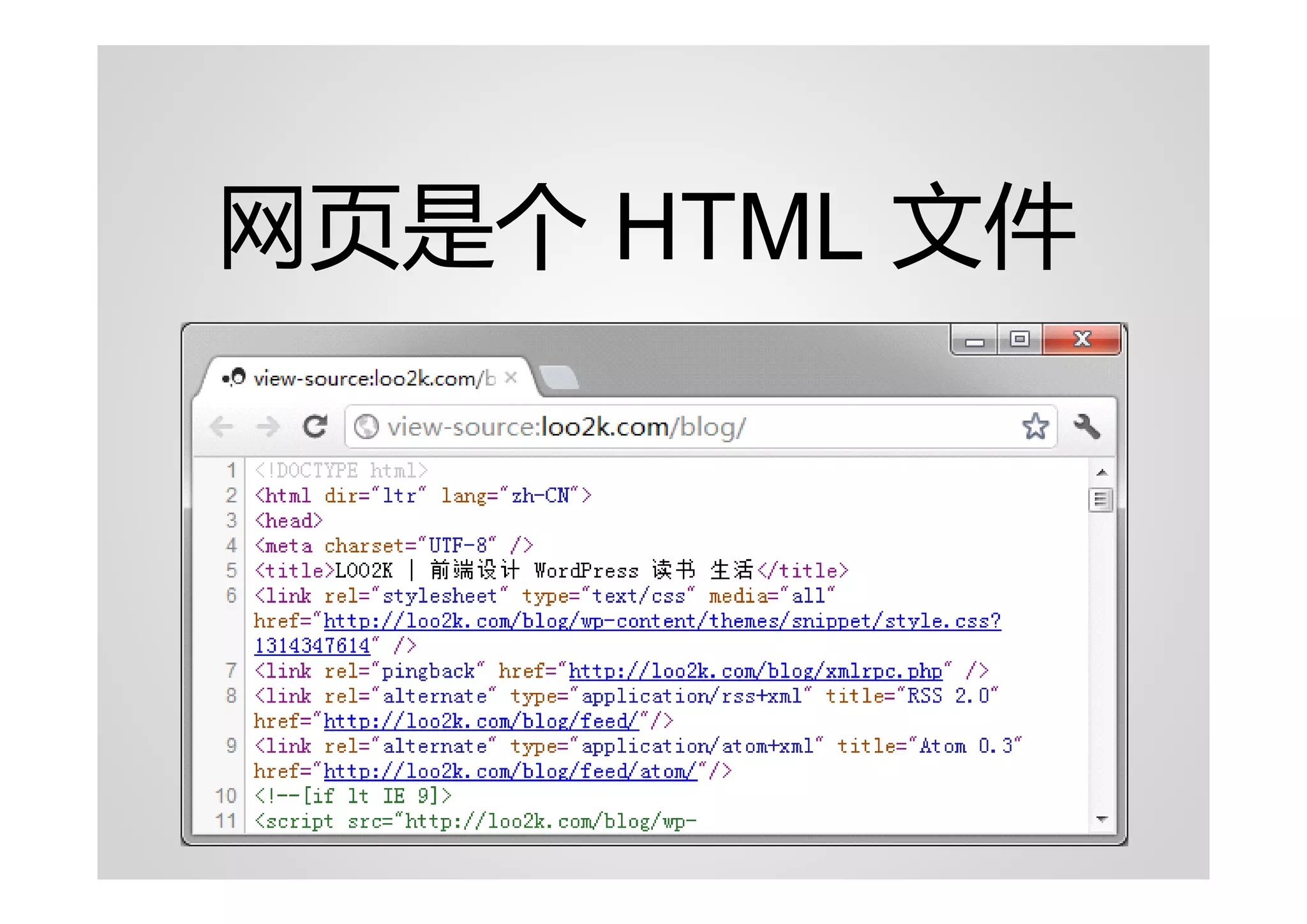 网页是个 HTML 文件
 