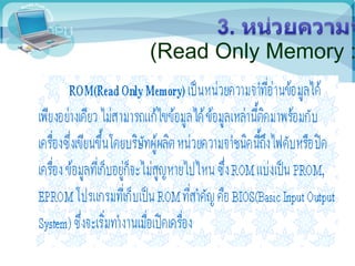 (Read Only Memory :