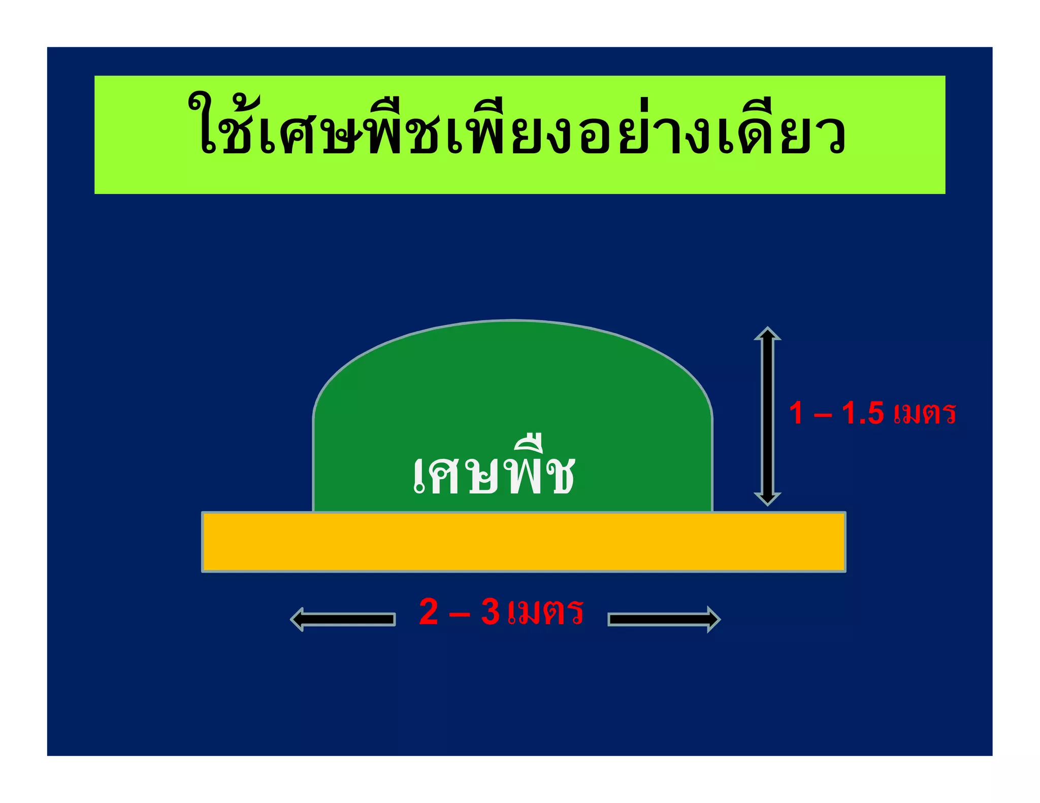 ใชเศษพืชเพียงอยางเดียว


                     1 – 1.5 เมตร

        เศษพืช
        2 – 3 เมตร
 