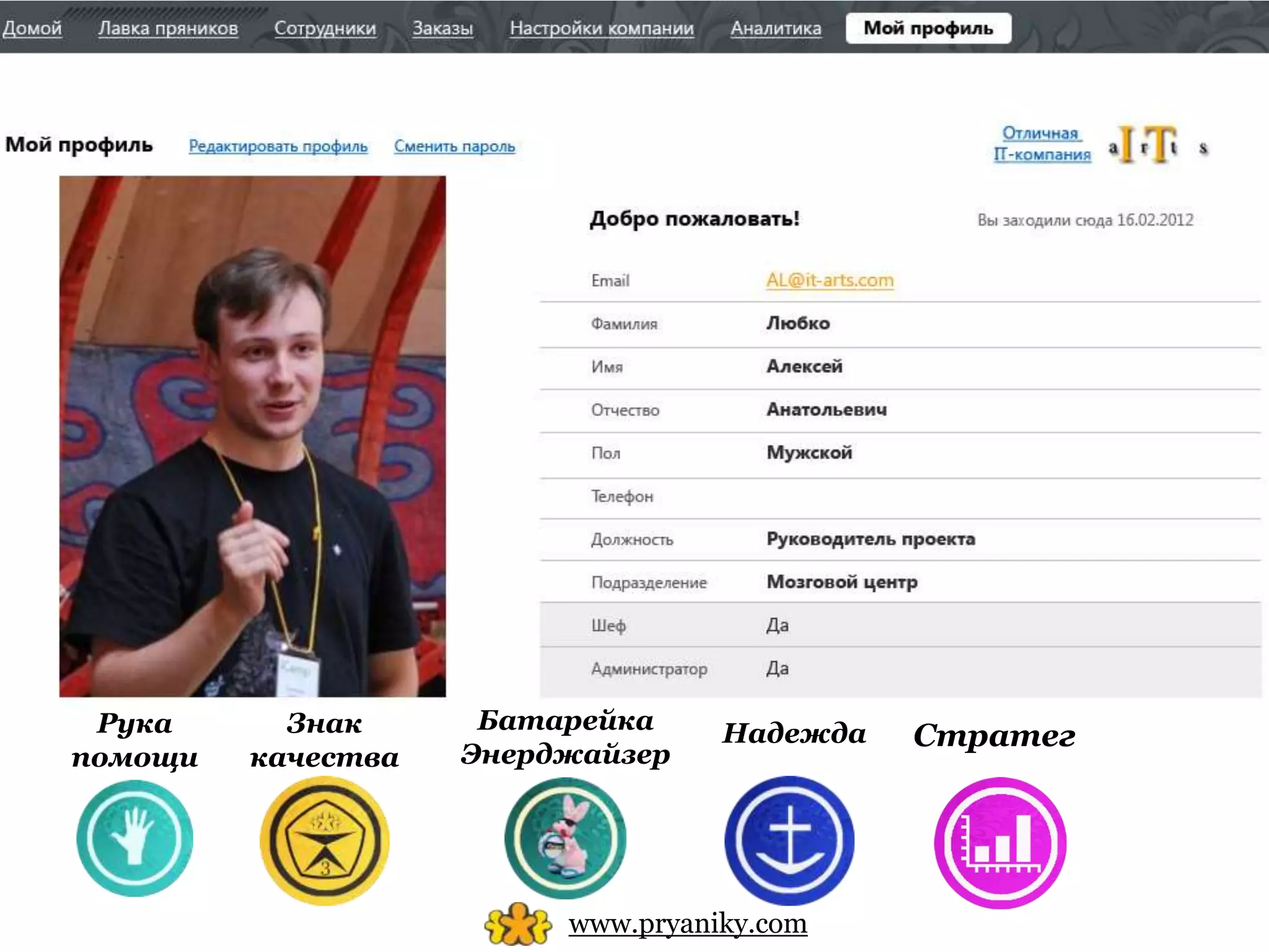 Рука      Знак      Батарейка     Надежда   Стратег
помощи   качества   Энерджайзер




                         www.pryaniky.com
 