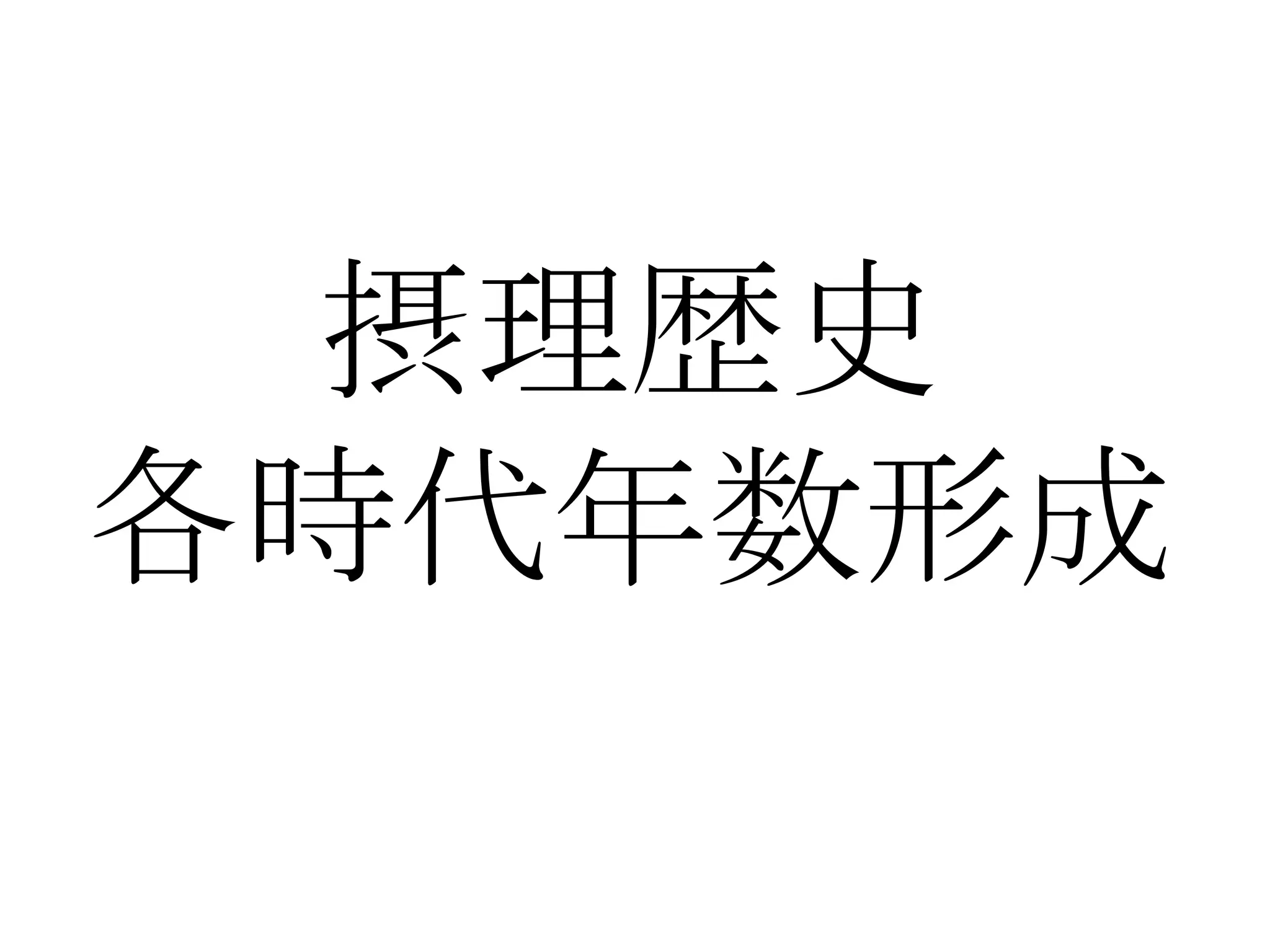 摂理歴史
各時代年数形成
 