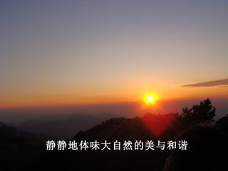 静静地体味大自然的美与和谐
 