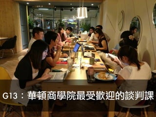 G13：華頓商學院最受歡迎的談判課
 