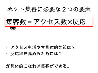 ネット集客について