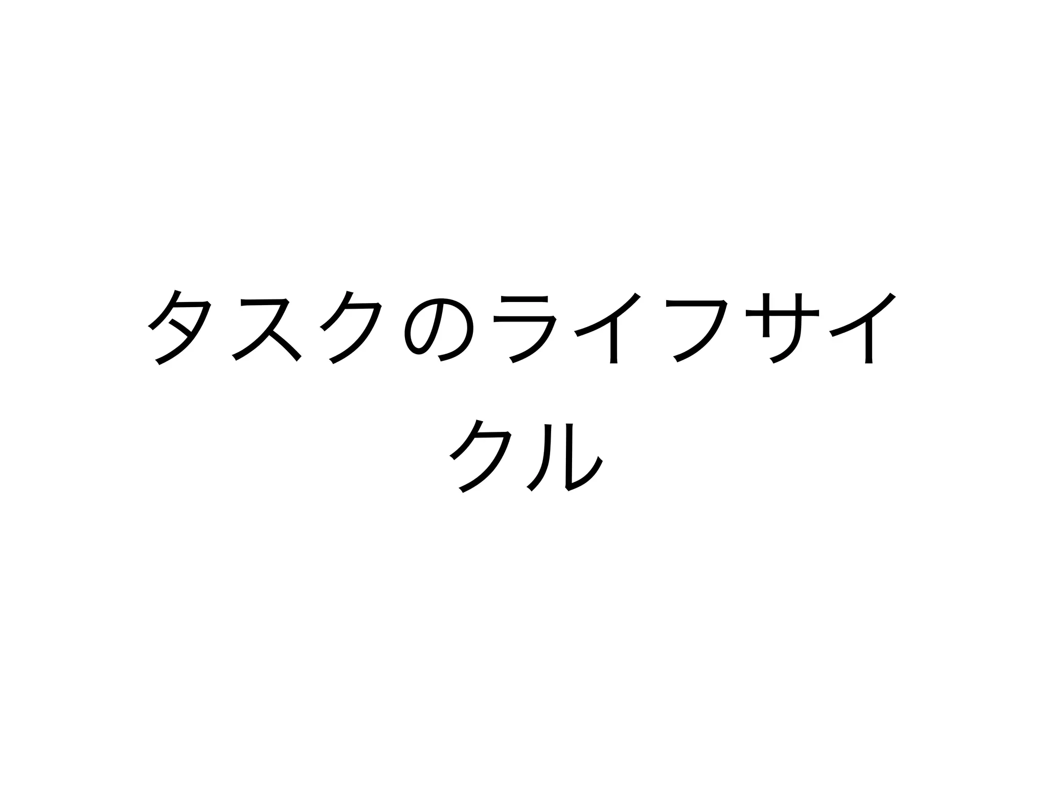 タスクのライフサイ
    クル
 