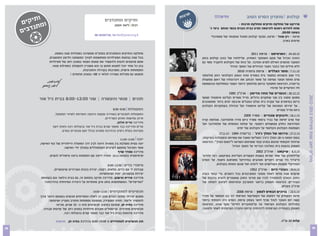 ‫ת‬
           ‫ו‬                                                                           ‫רבות‬            ‫חדש!!!!‬                ‫קולנוע מועדון הסרט הטוב‬
     ‫ומ תיקים‬
          ‫ת‬
                                                        ‫ותיקים ומתנדבים‬
                                                                                                                       ‫פרויקט של מחלקת ותיקים ומחלקת תרבות -‬
     ‫נדבים‬
                                                               ‫רכזת ליאת זוסמן‬
                                                                                                    ‫אחת לחודש ניפגש להרצאה וסרט בבית הבנים בכפר מנחם בימי ג'‬
                                                                                                                                                    ‫בשעה 00:02.‬
                                                ‫‪ liat@yoav.org.il‬טל. 8270058-80‬                      ‫מרצה - רון פוגל - מרצה, מבקר קולנוע ומנהל אומנותי של פסטיבלי‬
                                                                                                                                                     ‫סרטים בארץ.‬


                    ‫מחלקת הותיקים והמתנדבים במתנ”ס ממשיכה בפעילות שנה נוספת,‬                                                        ‫21.01.42 הארטיסט צרפת 1102‬
                ‫בכל שנה נבחנות הפעילויות ומותאמות לצורך המשתנה ולרצון התושבים.‬                 ‫הזוכה הגדול של טקס האוסקר האחרון. עלילותיו של כוכב קולנוע בזמן‬
                ‫אתם מוזמנים להנות ולהעשיר את שעות הפנאי במגוון רחב של פעילויות‬                 ‫המעבר מהסרט האילם לסרט המדבר. על כוחו של הקולנוע להעביר מסר גם‬
                  ‫בהן כל אחד יוכל למצוא תחום בו הוא מעוניין להשתלב כפעילות פנאי,‬                                    ‫ללא מילים ועל כוכבי העבר הגדולים של המסך הגדול‬
                                       ‫התפתחות אישית, מעורבות בקהילה והתנדבות.‬                                           ‫21.11.7 סופר הצללים צרפת גרמניה 0102‬
                               ‫תמצאו גם פעילות עשירה לגלאי ה 06+ במגוון תחומים !‬               ‫ביד אמן וכשהוא במעצר בית בשוויץ טווה הגאון הקולנועי רומן פולנסקי‬
               ‫להתראות,‬                                                                        ‫סרט מותח ועוצר נשימה על סופר הכותב את זיכרונותיו של ראש ממשלת‬
            ‫ליאת זוסמן‬                                                                         ‫בריטניה. ההרצאה תתמקד ברומן פולנסקי היוצר השנוי במחלוקת ובהשפעת‬
                                                                                                                                                ‫חיו האישיים על סרטיו‬
                                                                                                                   ‫21.21.62 הגשרים של מחוז מדיסון ארה"ב 5991‬




                                                                                                                                                                       ‫מתנ”ס יואב שנת פעילות 3102-2102‬
          ‫חוגים פנאי והעשרה שני 00:21-00:8 בבית גיל אור‬                                        ‫מפגש פסגה בין שני שחקנים גדולים. מריל סטריפ וקלינט איסטווד (שאף‬
                                                                                               ‫ביים) בסיפורם של עקרת בית וצלם המבלים ארבעה ימים ביחד ומתאהבים‬
                                                                                               ‫. על יצירתו המגוונת של קלינט איסטווד ועל הגדולה בשחקניות הקולנוע‬
                                                            ‫התעמלות 00:9-00:8‬                                                                       ‫כיום-מריל סטריפ‬
                    ‫התעמלות למבוגרים באווירה שקטה ורגועה התורמת לשיווי המשקל,‬                                                  ‫31.1.61 חיבוקים שבורים ספרד 9002‬
                                                      ‫איזון גמישות וחוזק השרירים.‬              ‫עוד סרט יפיפה של בכיר בימאי ספרד כיום פדרו אלמודובר. פנלופה קרוז‬
                                                               ‫מדריכה מרים אלמן.‬               ‫המדהימה כחלק ממשולש רומנטי. על עולמו המופלא של אלמודובר ועל‬
                   ‫מרים מדריכה כבר מספר שנים בבית גיל אור בהצלחה רבה וחוות דעת‬                                           ‫השפעות הקולנוע הקלאסי על הקולנוע של ימינו‬
                        ‫מצוינות בעלת ניסיון בהדרכת ספורט בכלל ועם מבוגרים בפרט.‬
                                                                                                            ‫31.2.72 טירופו של המלך ג'ורג' בריטניה 4991 31.2.72‬
                                                                  ‫00:21-00:11‬   ‫יוגה‬           ‫בסוף המאה ה-81 המלך ג'ורג' השלישי מאבד את שפיותו והממלכה כמרקחה.‬
          ‫יוגה נשית משלבת בין מסורת היוגה לבין דרך הפעולה הייחודית של גוף האישה,‬               ‫שיחזור תקופתי מהמם בסרט קומי ששימש השראה ל"נאום המלך". ההרצאה‬
                          ‫אופי התרגול מותאם לשינוים המתחוללים במהלך חיי האישה.‬                                       ‫תעסוק בהצגת בית המלוכה הבריטי על המסך הגדול.‬
                                                                ‫מדריכה סמדר שרף‬                                                        ‫31.3.6 שיקאגו ארה"ב 2002‬
                ‫תרפיסטית בתנועה (‪ )M.A‬ומורה ליוגה עם התמחות ביוגה טיפולית לנשים.‬               ‫עלילותיהן של שתי זמרות בשנות העשרים העליזות בשיקאגו. רנה זלוויגר‬
                                                                                               ‫וריצ'רד גיר שרים רוקדים ואוהבים במיוזיקל מתוחכם וחצוף. על הסרט‬
                                                         ‫סיפורי בדים 00:21-00:8‬                          ‫המוזיקלי משנות השלושים ועד לימינו ועל עונש המוות בקולנוע.‬
                   ‫עבודות יד עם בדים, טלאים, רקמה, יצירת בובות ואביזרים שימושיים,‬                                                  ‫31.4.42 בצהרי היום ארה"ב 2591‬
                                                   ‫יצירות צבעוניות, יפות ושימושיות.‬            ‫שישים שנה מלאו לאחד מטובי המערבונים בכל הזמנים. גרי קופר כנציג‬
           ‫מדריכה עירית הרשקו, מדריכה ותיקה בתחום זה, גם בבית גילאור וגם בעמותת‬                ‫החוק הנאלץ להתמודד לבדו עם פורעי החוק שאמורים להגיע ברכבת של‬
             ‫”המייסדים”. המשתתפות בחוג אינן מוותרות על היצירה המיוחדת בהדרכתה!‬                 ‫הצהריים. ההרצאה תעסוק בז'אנר המערבון ובתרומתו לעיצוב דמותה של‬
                                                                                                                                                       ‫ארה"ב בעולם.‬
                                               ‫00:21-00:01‬   ‫תכשיטים למתקדמים‬                                            ‫31.5.22 ברוכים הבאים לצפון צרפת 8002‬
          ‫מפגש יצירתי ומהנה הגורם עונג רב לאלה המסיימים תכשיט בעצמם היוצר צורך‬                 ‫סרטו המצחיק עד דמעות של הקומיקאי הצרפתי דני בון המספר על פקיד‬
                ‫להמשיך וליצור. חוויה מעשירה, מספקת ומפתחת תחביב מעניין ושימושי.‬                ‫קשה יום העובר לנהל סניף דואר בצפון צרפת. הסרט היה הקופתי ביותר‬
                     ‫מדריכה בתיה חן, עוסקת בעיצוב תכשיטים מזה כ- 01 שנים, מכינה‬                ‫בתולדות הקולנוע הצרפתי עד ש"מחוברים לחיים" עקף אותו. ההרצאה‬
            ‫תכשיטים מחרוזים, קריסטלים ואבנים מיוחדות במגוון רחב של שיטות עבודה.‬                ‫תעסוק בקומדיה הצרפתית לדורותיה וביחס החברה הצרפתית לאחר ולשונה.‬
                           ‫מדריכה סדנאות בבית גיל אור כבר מספר שנים בהצלחה רבה.‬

                     ‫חוג תכשיטים למתחילים מ 00:01-00:8 בהדרכת בתיה חן. חדש!!!‬                                                                         ‫עלות 02 ש”ח.‬
‫92‬                                                                                                                                                                                          ‫82‬
 