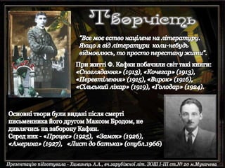 Franz Kafka. Presentation