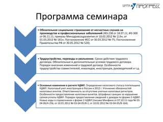 Программа Семинара "Практические Вопросы Оплаты Труда И Заработной.