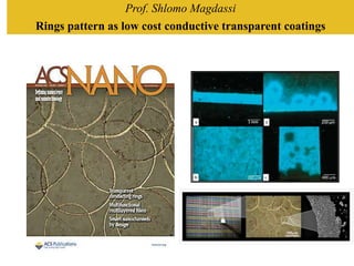 Prof. Shlomo Magdassi
Rings pattern as low cost conductive transparent coatings
 