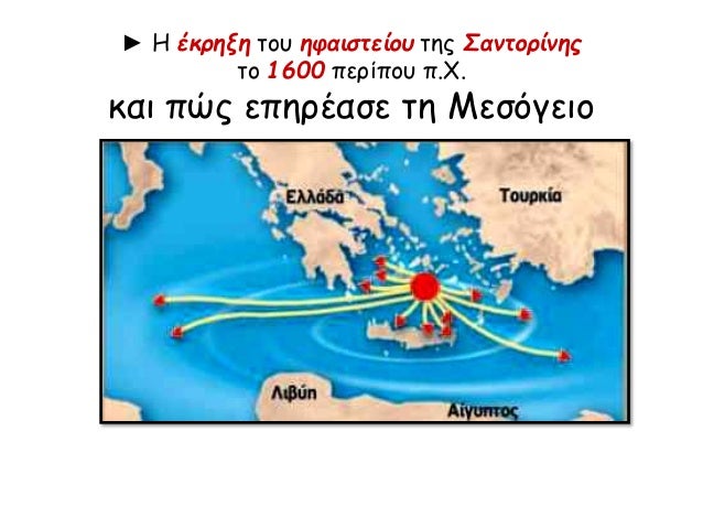 â–º Î— Î­ÎºÏÎ·Î¾Î· Ï„Î¿Ï… Î·Ï†Î±Î¹ÏƒÏ„ÎµÎ¯Î¿Ï… Ï„Î·Ï‚ Î£Î±Î½Ï„Î¿ÏÎ¯Î½Î·Ï‚ 
Ï„Î¿ 1600 Ï€ÎµÏÎ¯Ï€Î¿Ï… Ï€.Î§. 
ÎºÎ±Î¹ Ï€ÏŽÏ‚ ÎµÏ€Î·ÏÎ­Î±ÏƒÎµ Ï„Î· ÎœÎµÏƒÏŒÎ³ÎµÎ¹Î¿ 
 