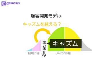 顧客開発モデル
キャズムを越える？



      キャズム
 