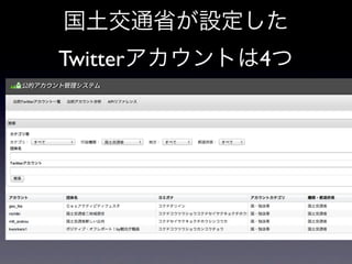 国土交通省が設定した
Twitterアカウントは4つ
 