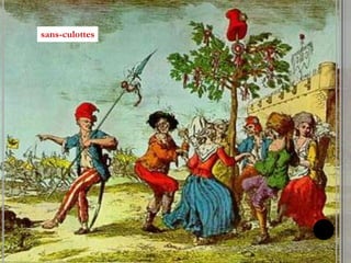 Η Νομοθετική 
συνέλευση 
ελεγχόταν από 
Γιρονδίνους και είχε 
να λύσει σοβαρά 
προβλήματα. 
Ο βασιλιάς - ορισμένοι 
αριστοκράτες σχεδίαζαν, 
σε συνεννόηση με τους 
βασιλείς της Αυστρίας 
και της Πρωσίας, 
επέμβαση εναντίον 
του επαναστατικού 
καθεστώτος. 
Ριζοσπαστικά τμήματα των 
λαϊκών στρωμάτων, οι sans-culottes 
, «αβράκωτοι», (επειδή δεν 
φορούσαν τα εφαρμοστά παντελόνια, 
που συνήθιζαν να φορούν τότε οι 
αριστοκράτες και οι αστοί, αλλά απλά 
παντελόνια, όμοια με τα σημερινά), 
αξίωναν έκπτωση του βασιλιά. 
 