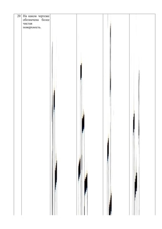 20 На каком чертеже
   обозначена более
   чистая
   поверхность.
 