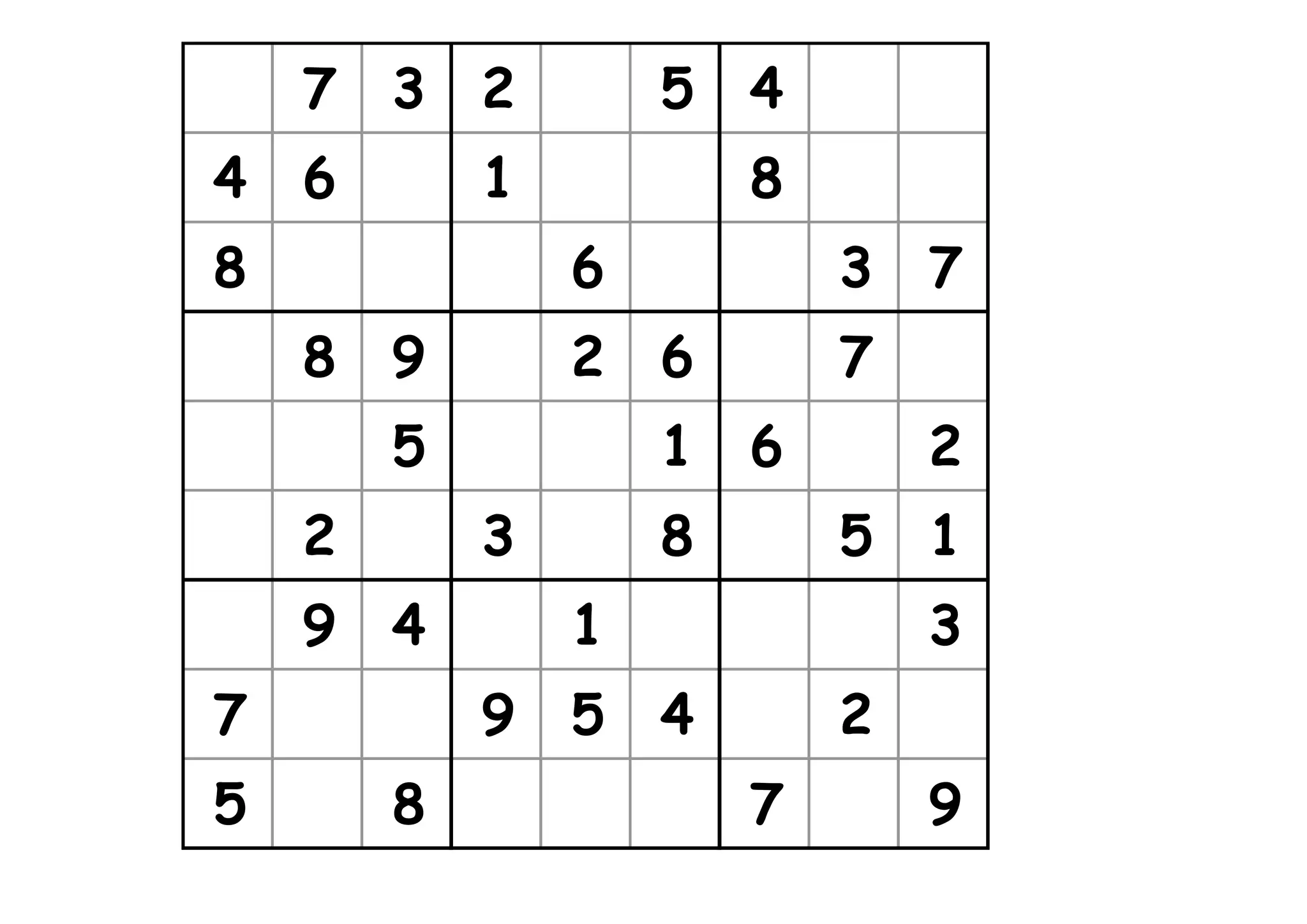 7   3   2        5   4
                    11




4   6       1            8
8               6            3   7
    8   9       2    6       7
        5            1   6       2
    2       3        8       5   1
    9   4       1                3
7           9   5    4       2
5       8                7       9
 