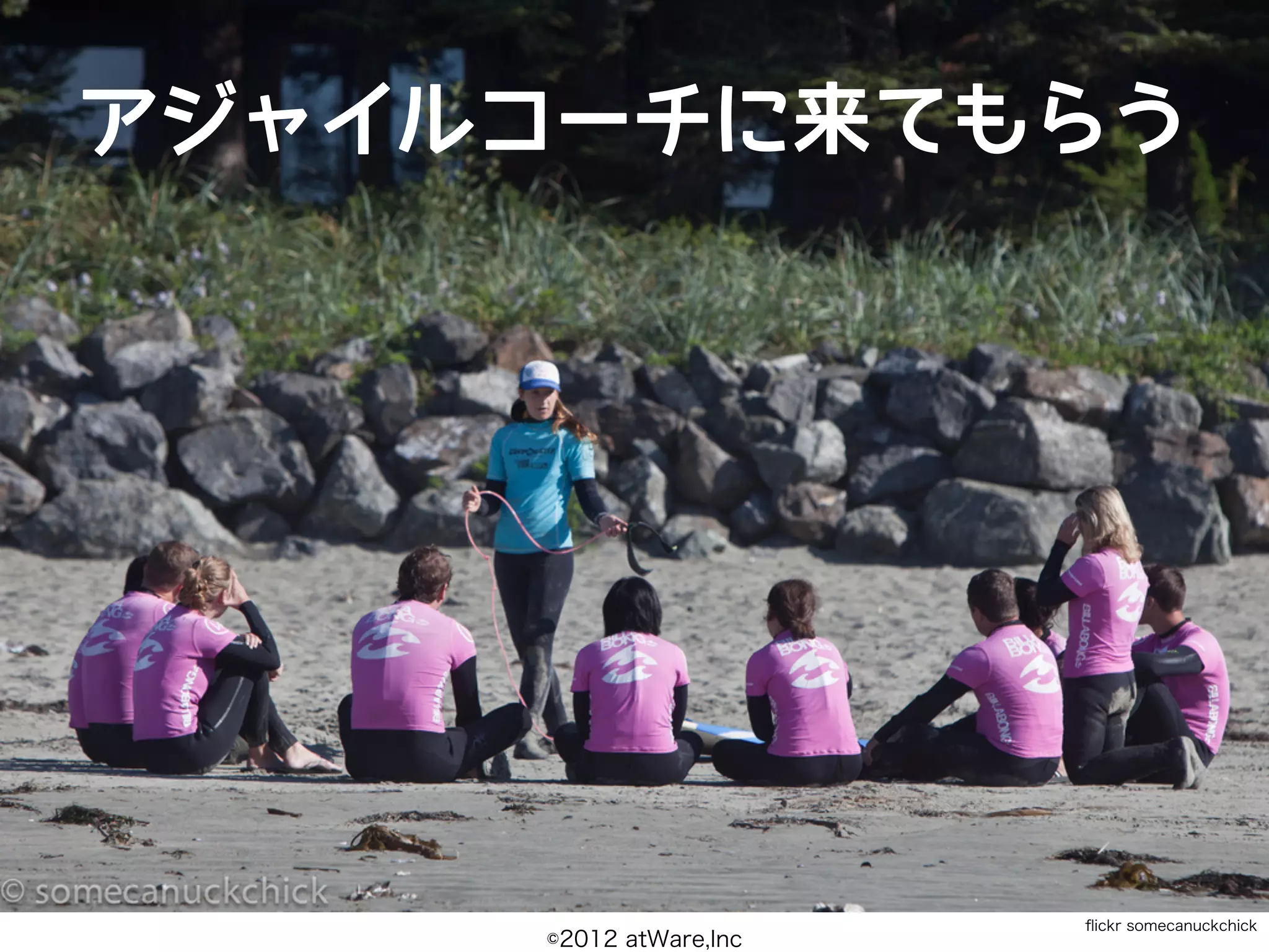 アジャイルコーチに来てもらう




                        ﬂickr somecanuckchick
     ©2012 atWare,Inc
 