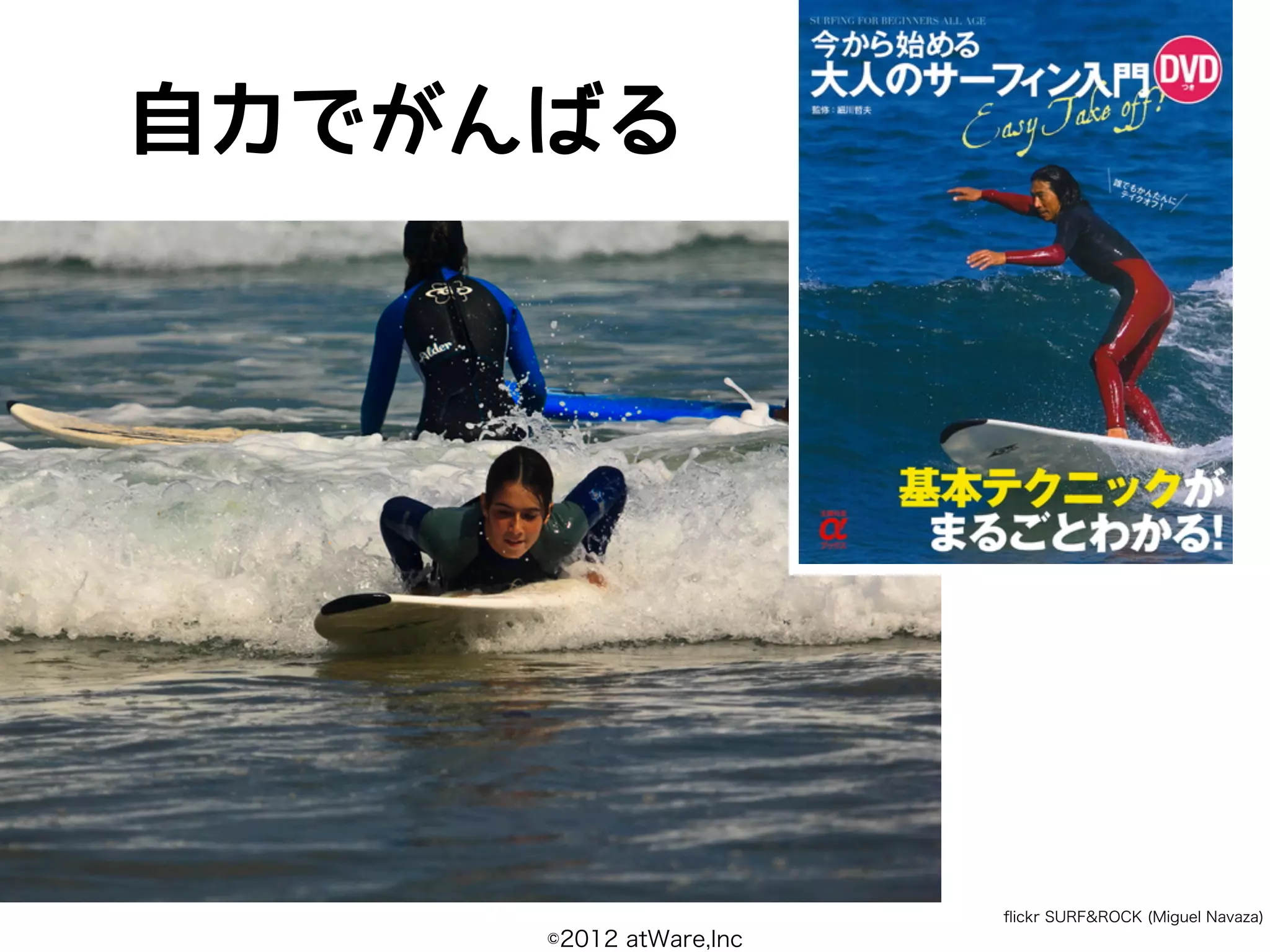 自力でがんばる




                        ﬂickr SURF&ROCK (Miguel Navaza)
     ©2012 atWare,Inc
 