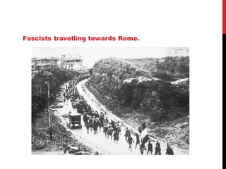 Fascists travelling towards Rome.
 