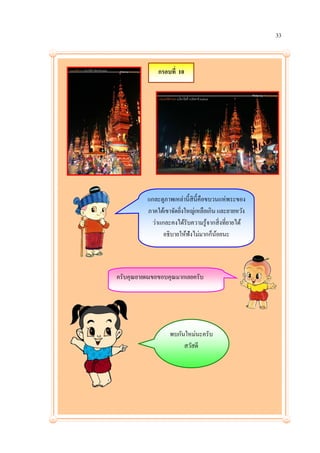 33



              กรอบที่ 10




          แกละดูภาพเหล่านี้สิน้ ีคือขบวนแห่พระของ
          ภาคใต้เขาจัดยิงใหญ่เหลือเกิน และยายหวัง
                        ่
           ว่าแกละคงได้รับความรู้จากสิ่งที่ยายได้
                อธิบายให้ฟังไม่มากก็นอยนะ
                                       ้



ครับคุณยายผมขอขอบคุณมากเลยครับ




                  พบกันใหม่นะครับ
                       สวัสดี
 