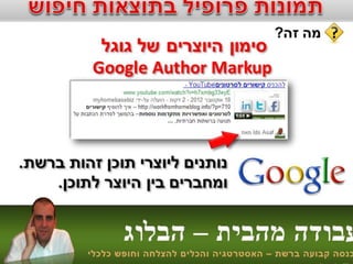 איך להוסיף את התמונה שלך לתוצאות החיפוש בגוגל
