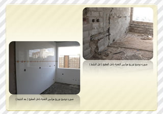 ‫صوره توضح توزيع مواذير التغذية داخل المطبد ( قبل التبليط )‬




‫صوره توضح توزيع مواذير التغذية داخل المطبد ( بعد التبليط )‬
 