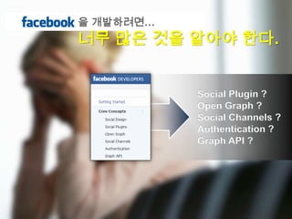 Graph API Example
• https://graph.facebook.com/100001066448386/

                                                신재명 ID


...