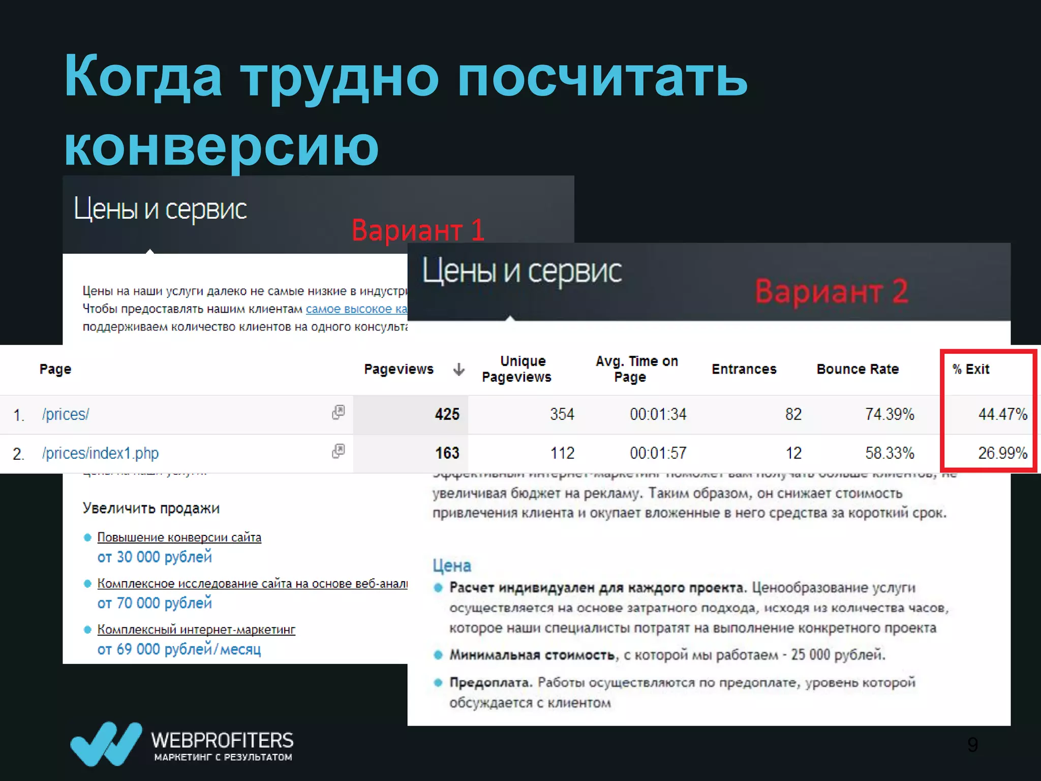 Когда трудно посчитать
конверсию




                         9
 