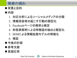 k




   Tokyo City University   Systems Information Engineering   2
 